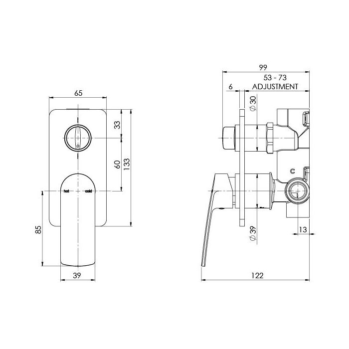 Phoenix Mekko Shower Mixer w/ Divertor Brushed Nickel
