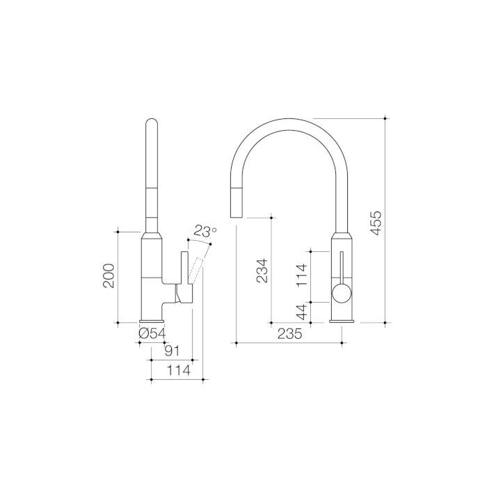 Dorf Vixen Retractable Sink Mixer White and Chrome