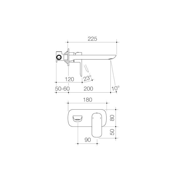 Caroma Contura Wall Combination Mixer Chrome