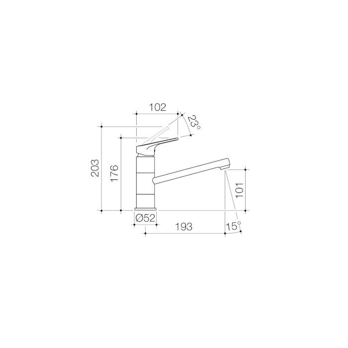 Dorf Kip Sink Mixer Chrome and Black