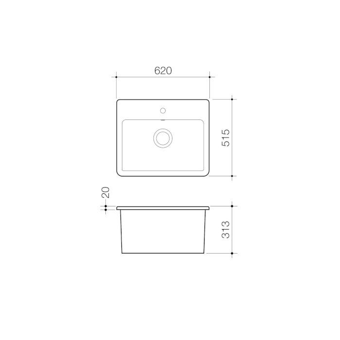 Caroma Cubus Laundry Vanity Basin