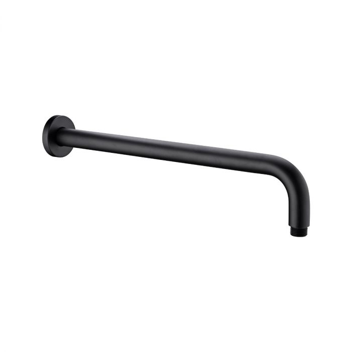 Nero Round Wall Shower Arm - Matte Black