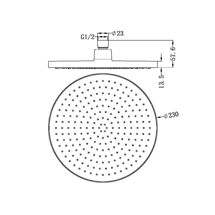 Nero Air Shower Head - Brushed Gold