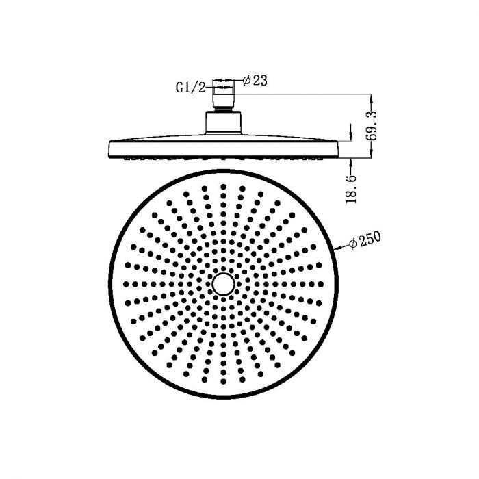 Nero Opal Shower Head Chrome