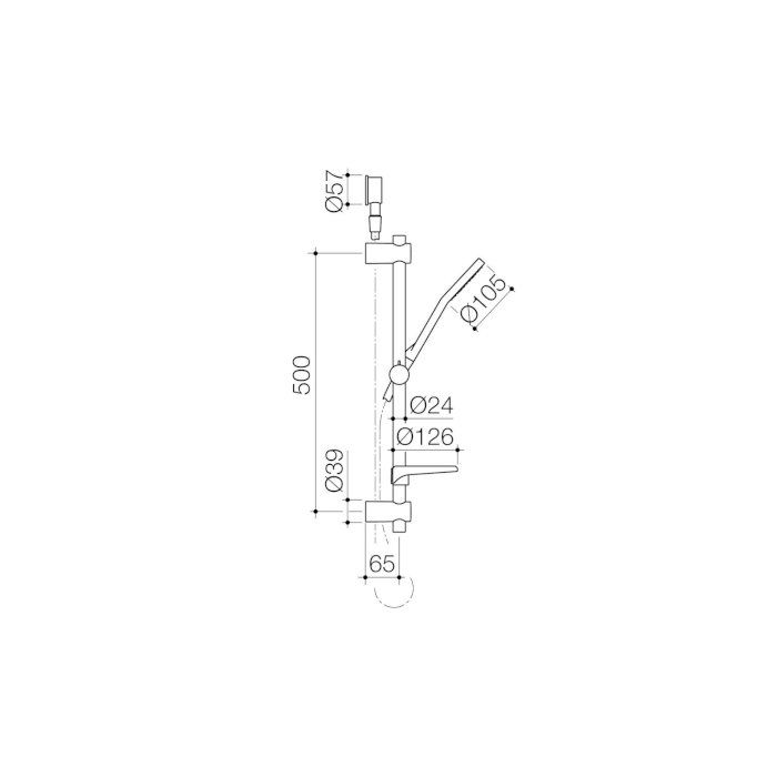 Caroma Ecco Aquasoft 105 Shower Rail
