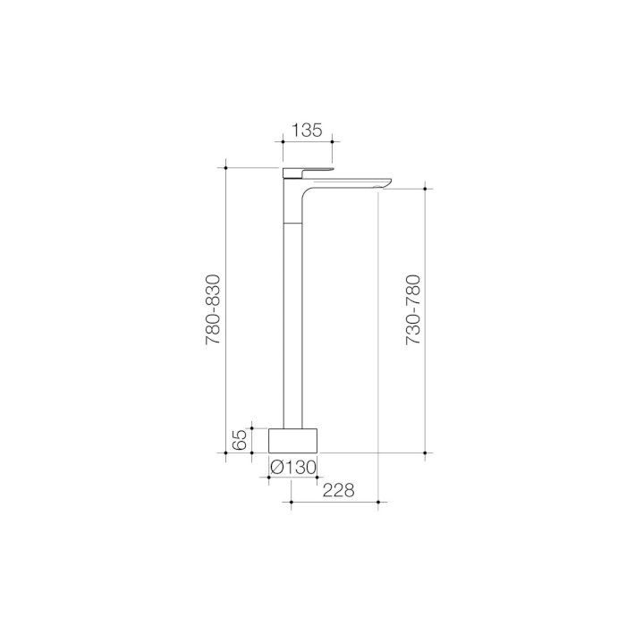 Caroma Urbane II Freestanding Bath Filler Brushed Nickel