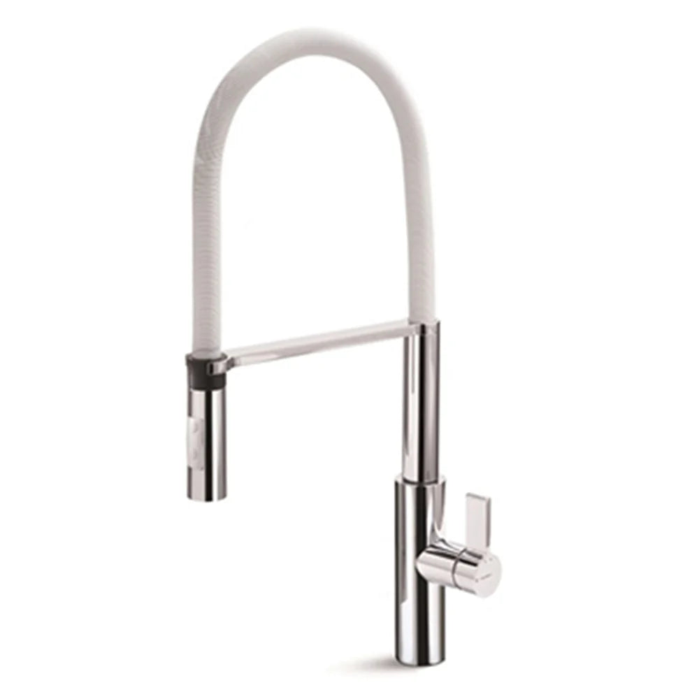 Parisi Libera Kitchen Mixer Chrome with White Spring Spray - Chrome/White