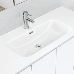 Joli Fingerpull Satin White 1200 Vanity On Kickboard Joli Fingerpull Satin White 1200 Vanity On Kickboard