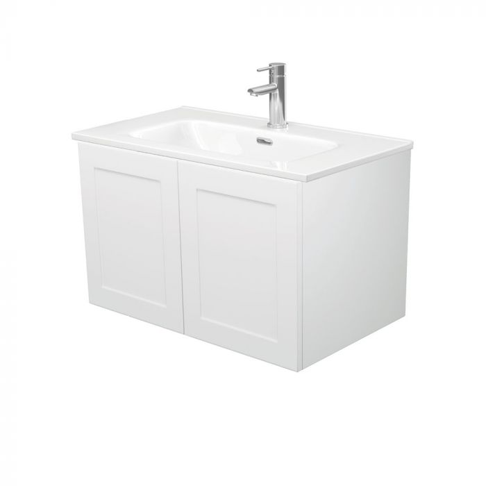 Fienza 750mm Joli Mila Wall Hung Vanity Right Hand Draws - Satin White