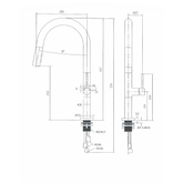 Modern National Bentlee Pullout Sink Mixer Brushed Nickel