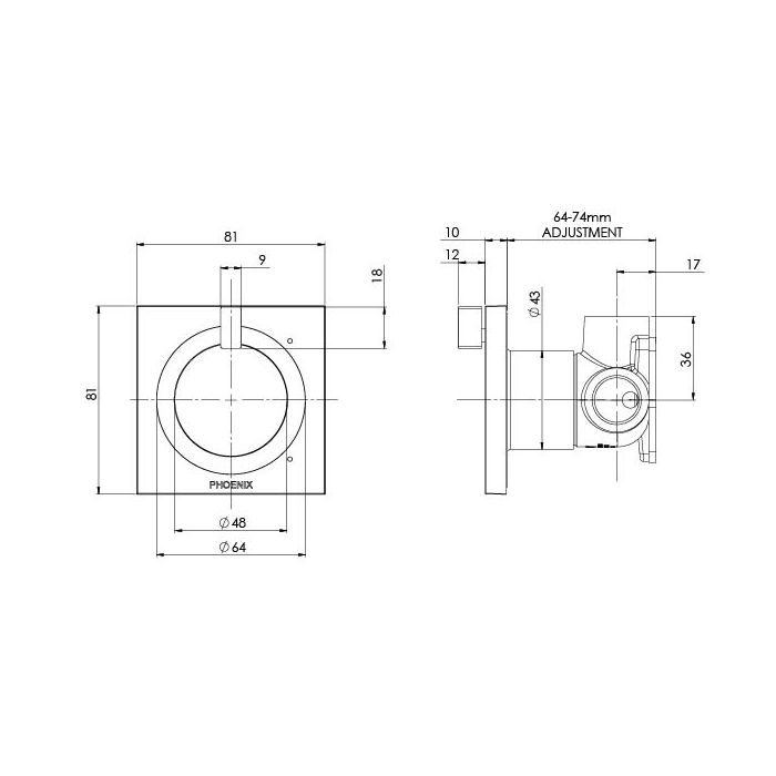 Phoenix Ortho Shower Mixer Matte Brushed Nickel