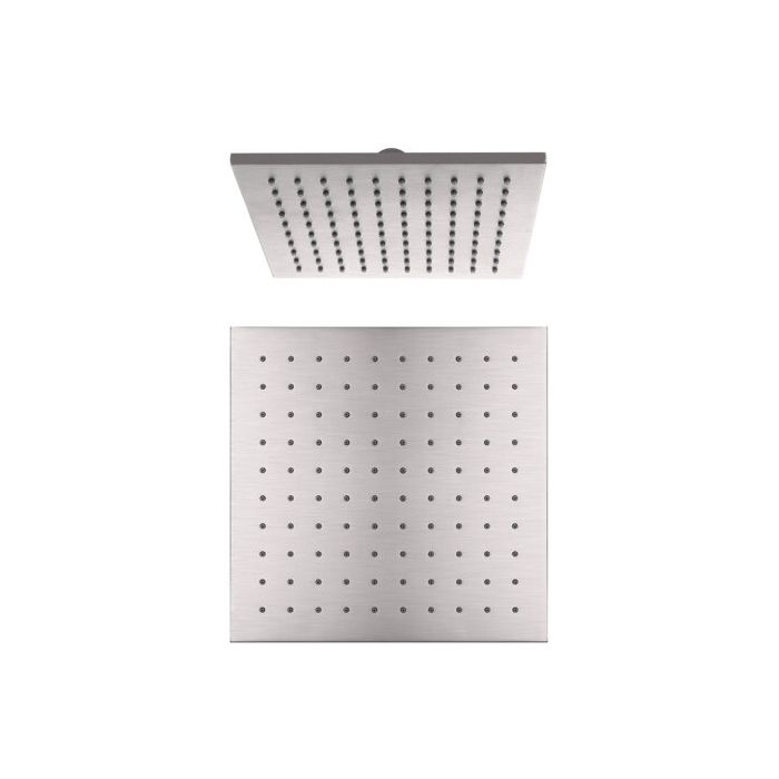 Nero 250mm x 250mm Square Shower Rose - Brushed Nickel