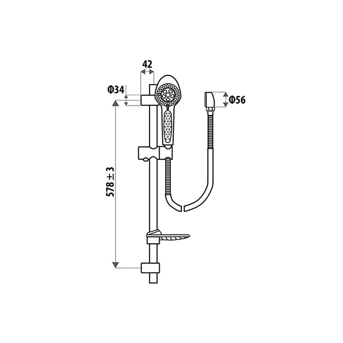 Linkware Elle Cobra Shower On Rail