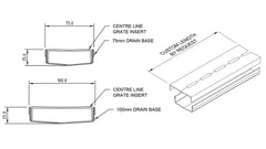 Grates2Go Centre Line Grate and Channel Stainless Steel 1000mm