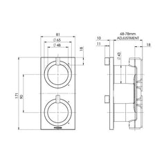 Phoenix Ortho Twin Shower / Bath Mixer Matte Brushed Nickel