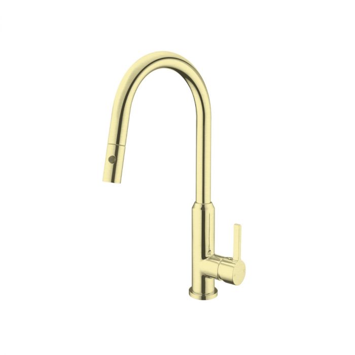 Nero Perl Pull Out Sink Mixer - Brushed Gold