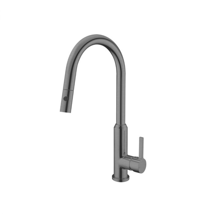 Nero Perl Pull Out Sink Mixer - Gun Metal Grey