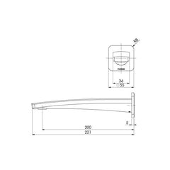 Phoenix Mekko Wall Bath Outlet 200mm Brushed Nickel
