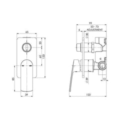 Phoenix Mekko Shower Mixer w/ Divertor Matte Black