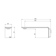 Phoenix Axia 200mm Wall Basin/Bath Outlet Brushed Nickel