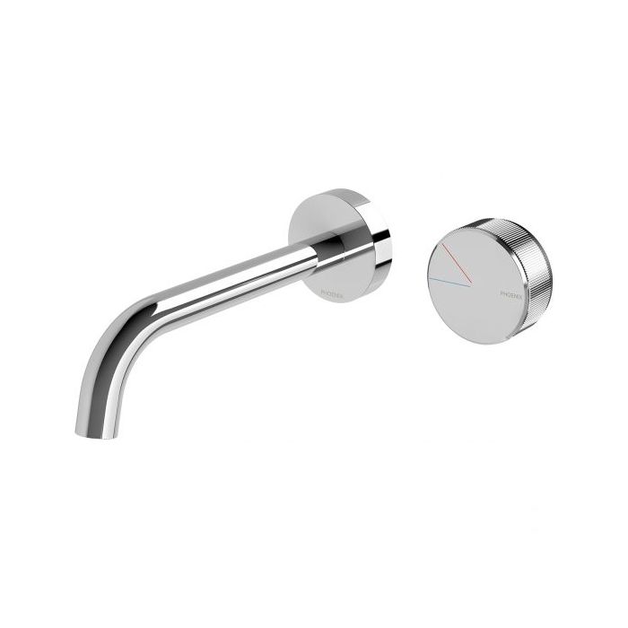 Phoenix Axia Wall Basin / Bath Curced Outlet MIxer Set 180mm Chrome