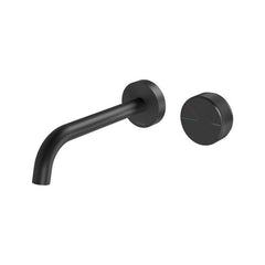 Phoenix Axia Wall Basin / Bath Curced Outlet MIxer Set 180mm Matte Black