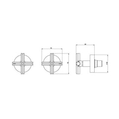 Phoenix Vivid Slimline Plus Extended Spindles Wall Top Assemblies Brushed Gold