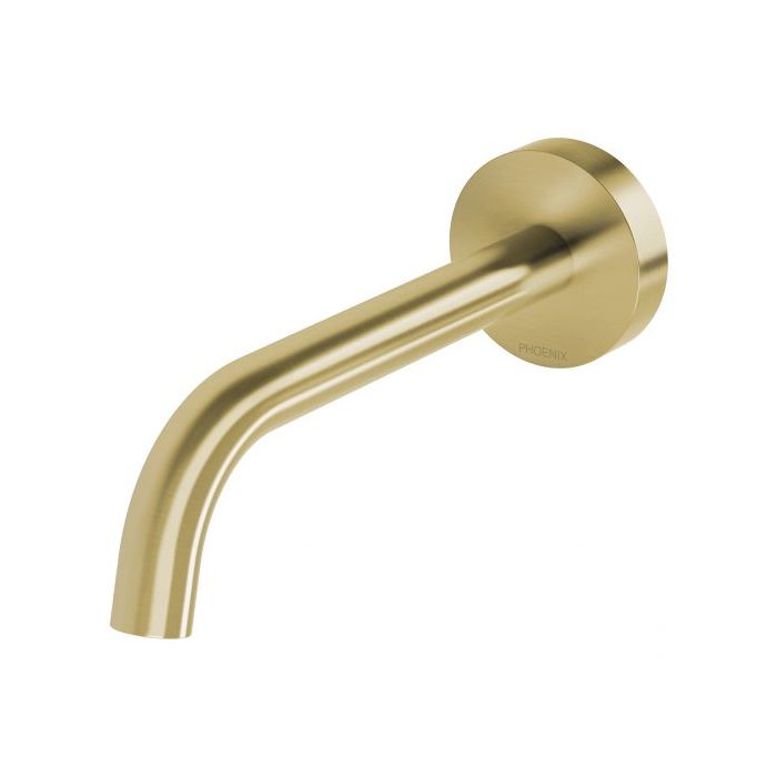Phoenix Vivid Slimline Plus Wall Basin / Bath Outlet 180mm Brushed Gold