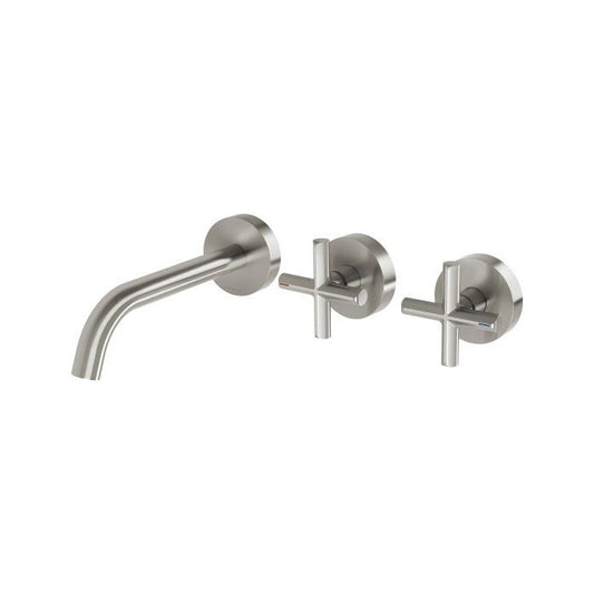 Phoenix Vivid Slimline Plus Wall Basin / Bath Set 180mm Brushed Nickel