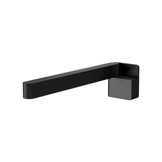 Phoenix Designer Swivel Bath Outlet 230mm Square Matte Black