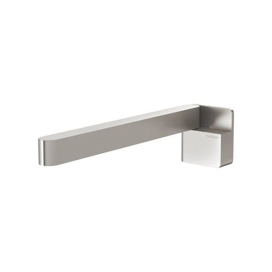 Phoenix Designer Swivel Bath Outlet 230mm Square Brushed Nickel