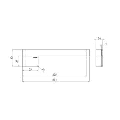 Phoenix Designer Swivel Bath Outlet 230mm Square Brushed Gold