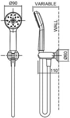 Methven Satinjet Futura MK2 Hand Shower on Bracket