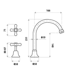 Entice Chrome Hob Sink Tap Set