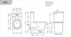 Sylea Tornado Rimless Toilet Suite Dual Flush