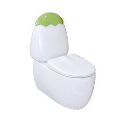 Egg Junior II Back To Wall Toilet Suite for Children with Green Cistern Lid