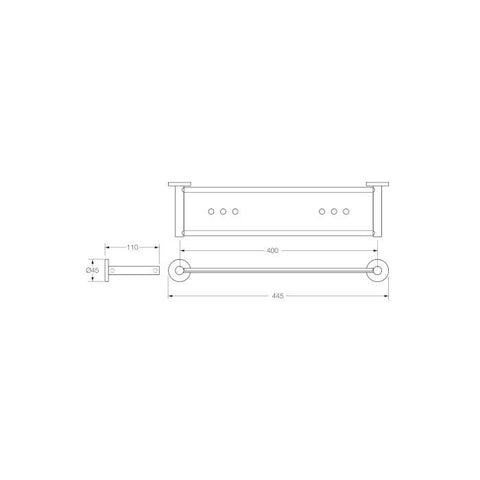 Caroma Virtu Circit Metal Shower Shelf