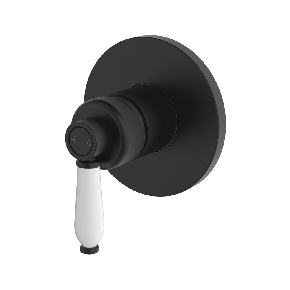 Eleanor Wall Mixer, Matte Black / Ceramic