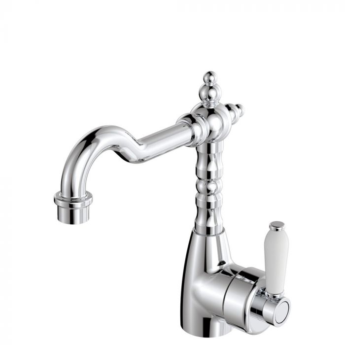 Fienza Eleanor Shepherds Basin Mixer - Ceramic White Handle