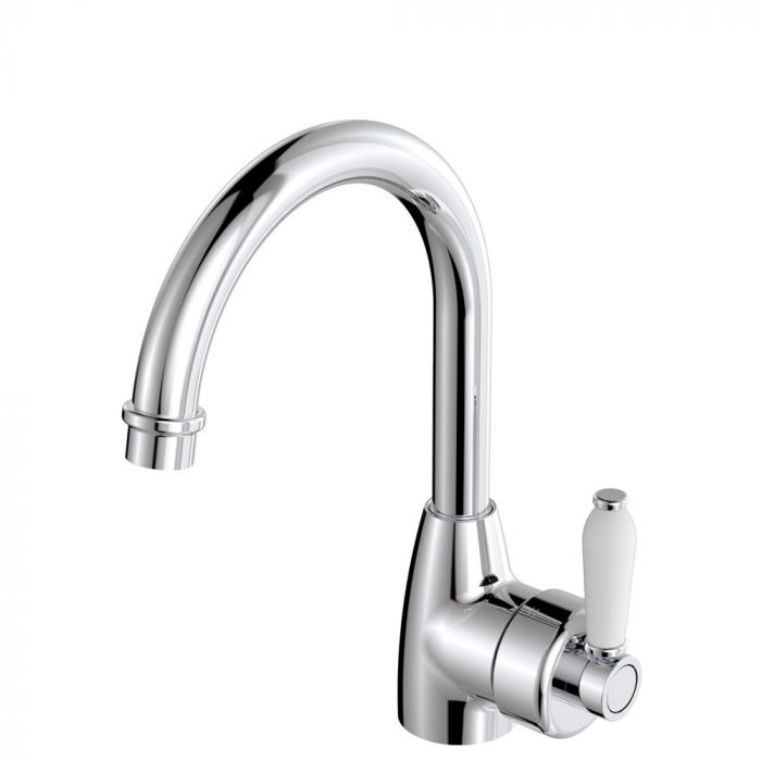 Fienza Eleanor Basin Mixer - Ceramic White Handle