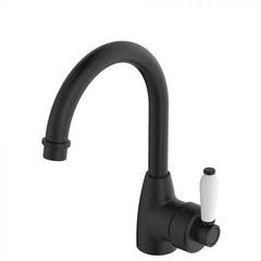 Fienza Eleanor Basin Mixer - Matte Black W/ Ceramic White Handle