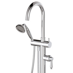 Eleanor Floor Mixer & Shower, Chrome / Chrome