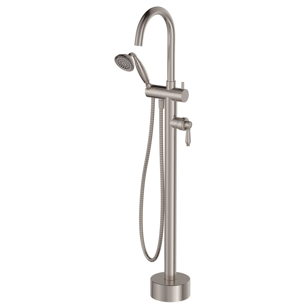 Eleanor Floor Mixer & Shower, Brushed Nickel / Brushed Nickel