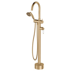 Eleanor Floor Mixer & Shower, Urban Brass / Ceramic