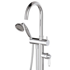 Eleanor Floor Mixer & Shower, Chrome / Ceramic