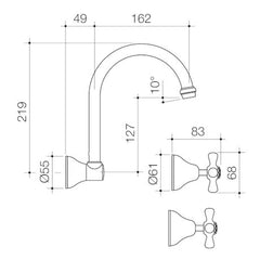 El Toro Cross Wall Sink Set