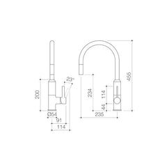 Dorf Vixen Retractable Sink Mixer White and Chrome