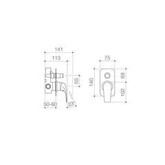 Dorf Hugo Bath Shower Mixer w/ Divertor