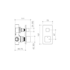 Dorf Epic Bloc Progressive Wall Mixer W/ Divertor Chrome