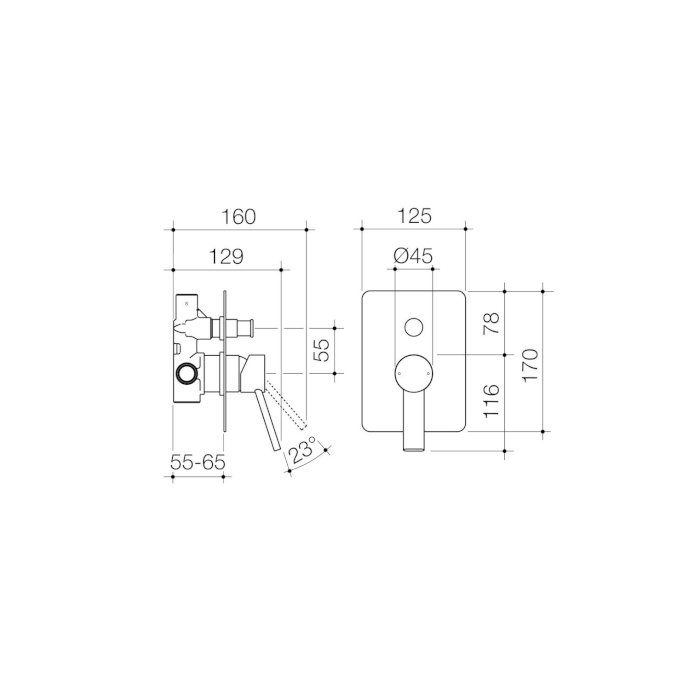 Dorf Villa Shower Bath Mixer w/ Divertor Gun Metal Grey